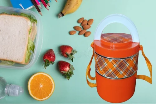 2 container insulated adjustable tiffin with extra conmtainer inside